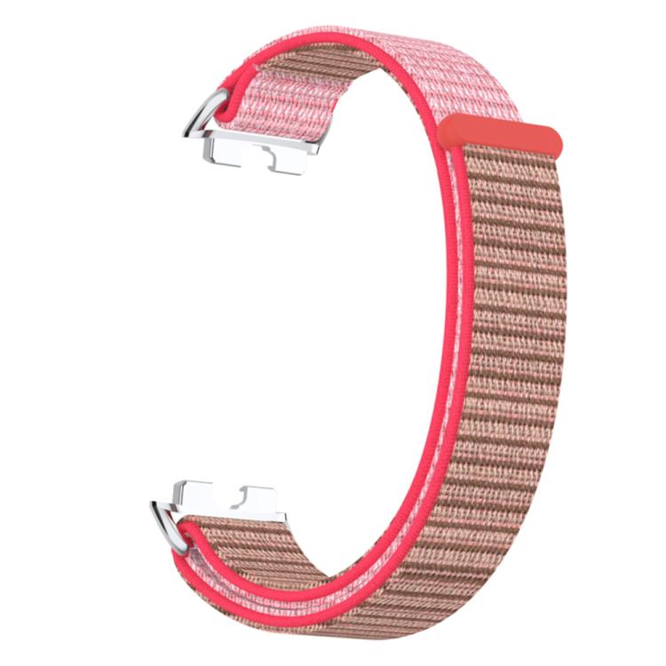 For Huawei Band 10 / 9 / 8 Metal Connector Nylon Loop Hook and Loop Fastener Watch Band