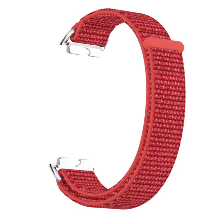 For Huawei Band 10 / 9 / 8 Metal Connector Nylon Loop Hook and Loop Fastener Watch Band