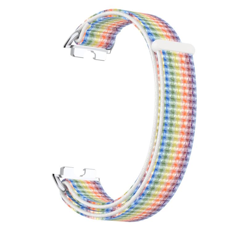 For Huawei Band 10 / 9 / 8 Metal Connector Nylon Loop Hook and Loop Fastener Watch Band