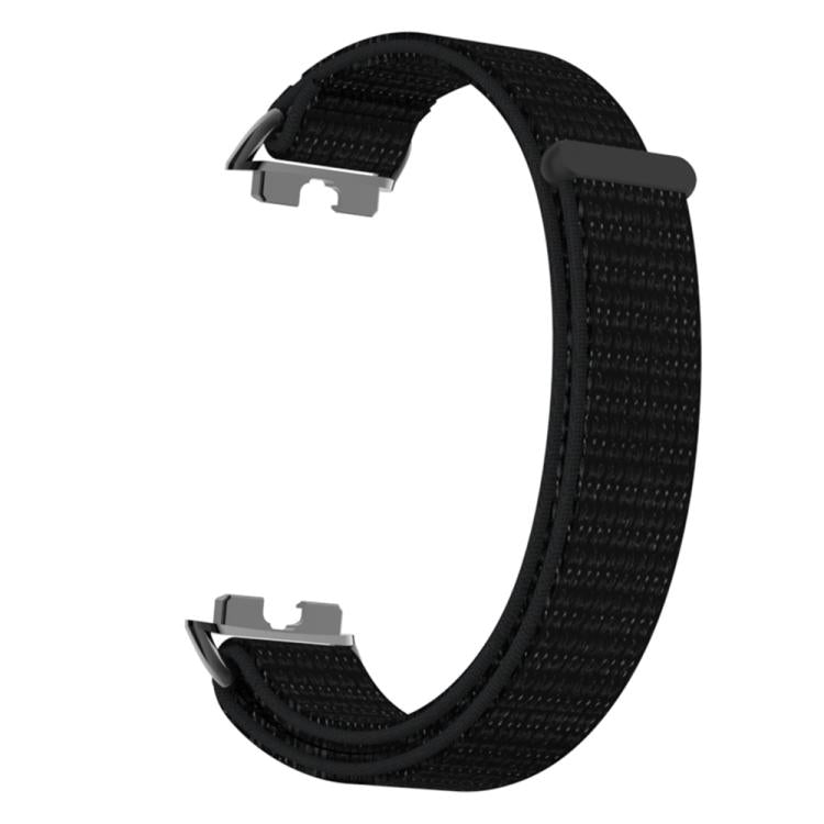 For Huawei Band 10 / 9 / 8 Metal Connector Nylon Loop Hook and Loop Fastener Watch Band