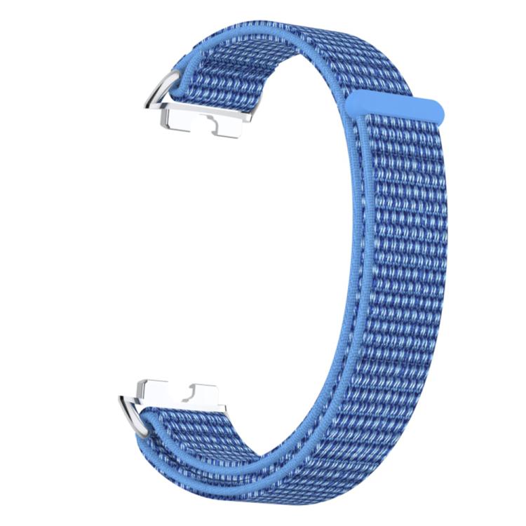 For Huawei Band 10 / 9 / 8 Metal Connector Nylon Loop Hook and Loop Fastener Watch Band