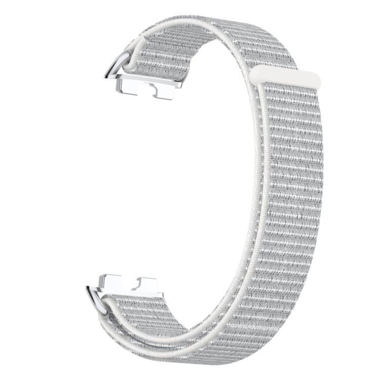 For Huawei Band 10 / 9 / 8 Metal Connector Nylon Loop Hook and Loop Fastener Watch Band