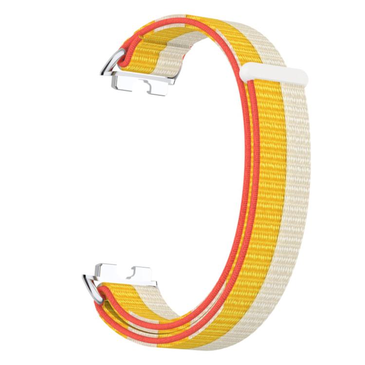 For Huawei Band 10 / 9 / 8 Metal Connector Nylon Loop Hook and Loop Fastener Watch Band