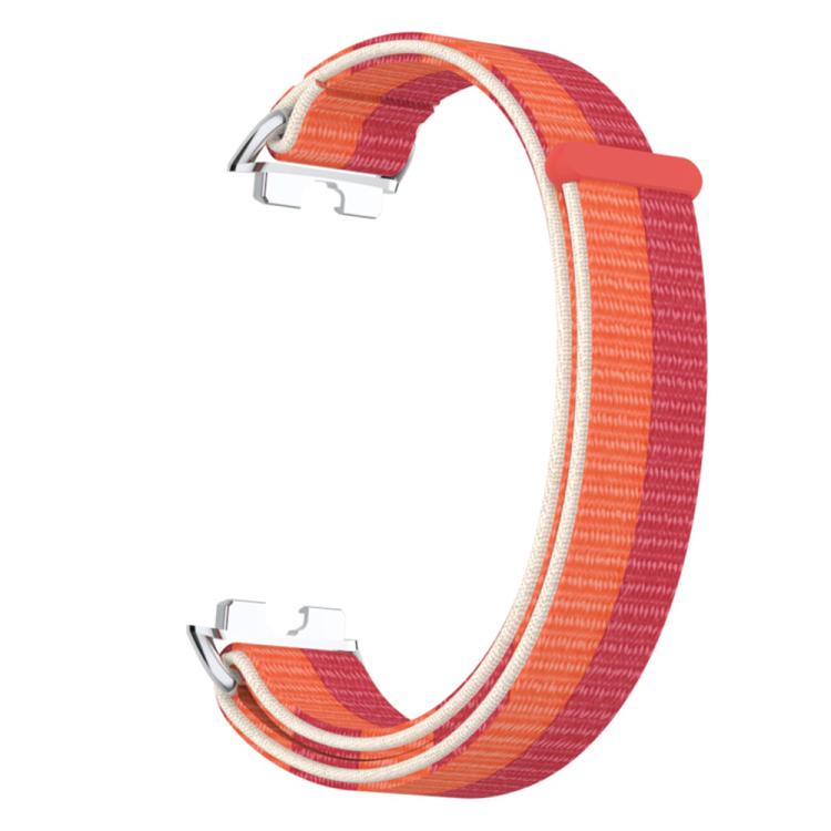 For Huawei Band 10 / 9 / 8 Metal Connector Nylon Loop Hook and Loop Fastener Watch Band