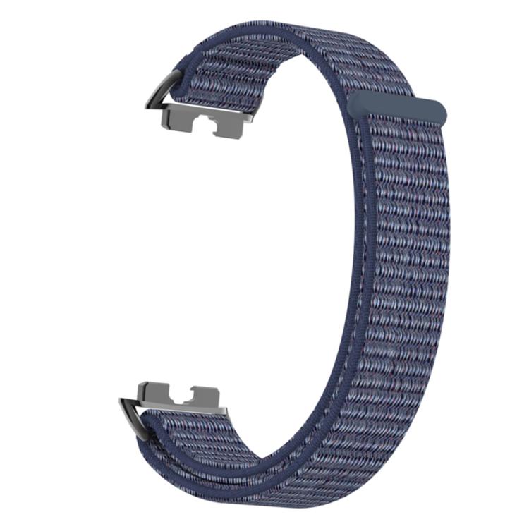 For Huawei Band 10 / 9 / 8 Metal Connector Nylon Loop Hook and Loop Fastener Watch Band