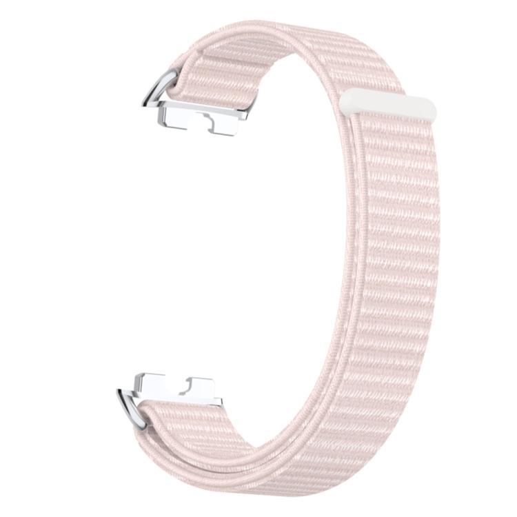 For Huawei Band 10 / 9 / 8 Metal Connector Nylon Loop Hook and Loop Fastener Watch Band