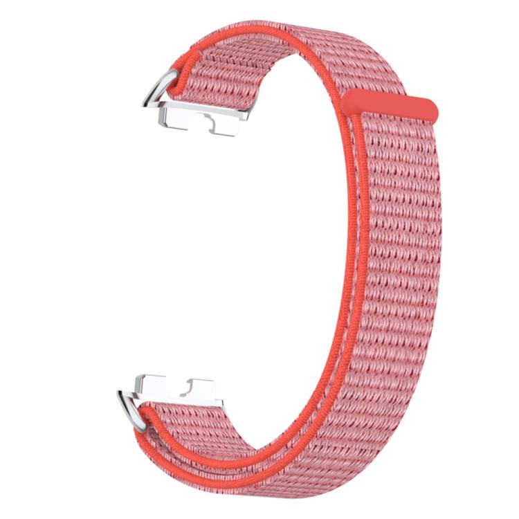 For Huawei Band 10 / 9 / 8 Metal Connector Nylon Loop Hook and Loop Fastener Watch Band