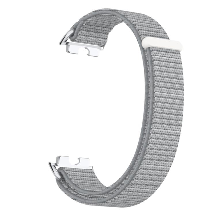 For Huawei Band 10 / 9 / 8 Metal Connector Nylon Loop Hook and Loop Fastener Watch Band