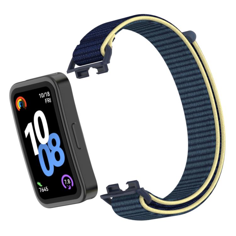 For Huawei Band 10 / 9 / 8 Plastic Connector Nylon Loop Hook and Loop Fastener Watch Band
