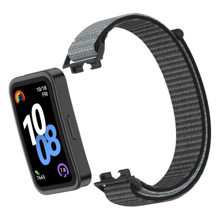 For Huawei Band 10 / 9 / 8 Plastic Connector Nylon Loop Hook and Loop Fastener Watch Band