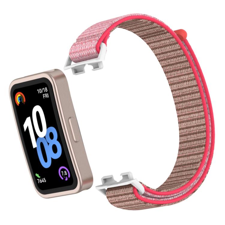 For Huawei Band 10 / 9 / 8 Plastic Connector Nylon Loop Hook and Loop Fastener Watch Band