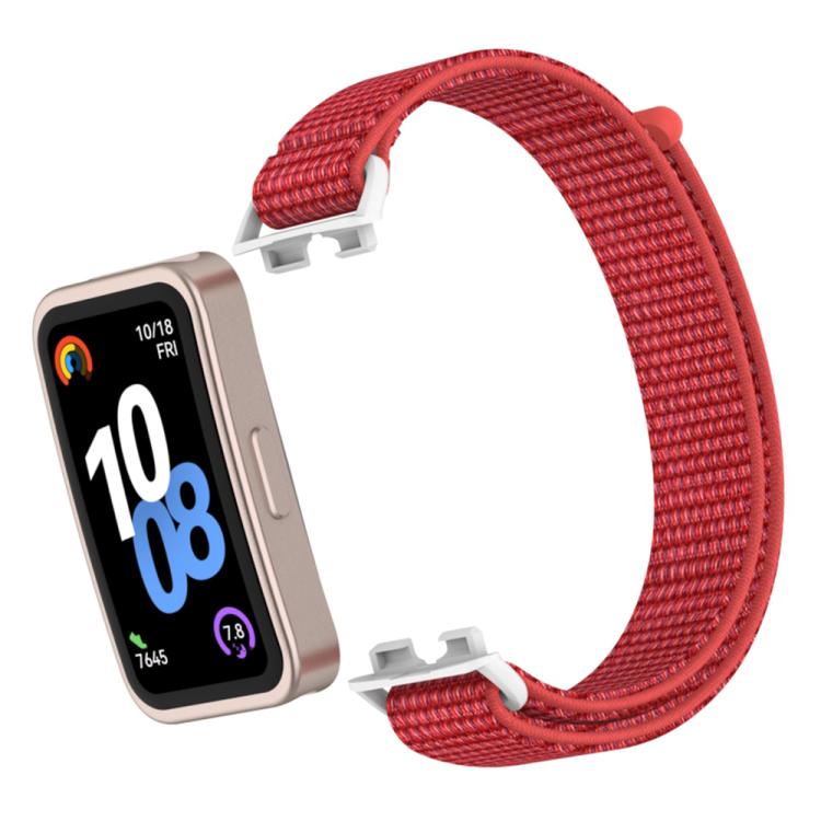 For Huawei Band 10 / 9 / 8 Plastic Connector Nylon Loop Hook and Loop Fastener Watch Band