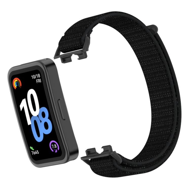 For Huawei Band 10 / 9 / 8 Plastic Connector Nylon Loop Hook and Loop Fastener Watch Band