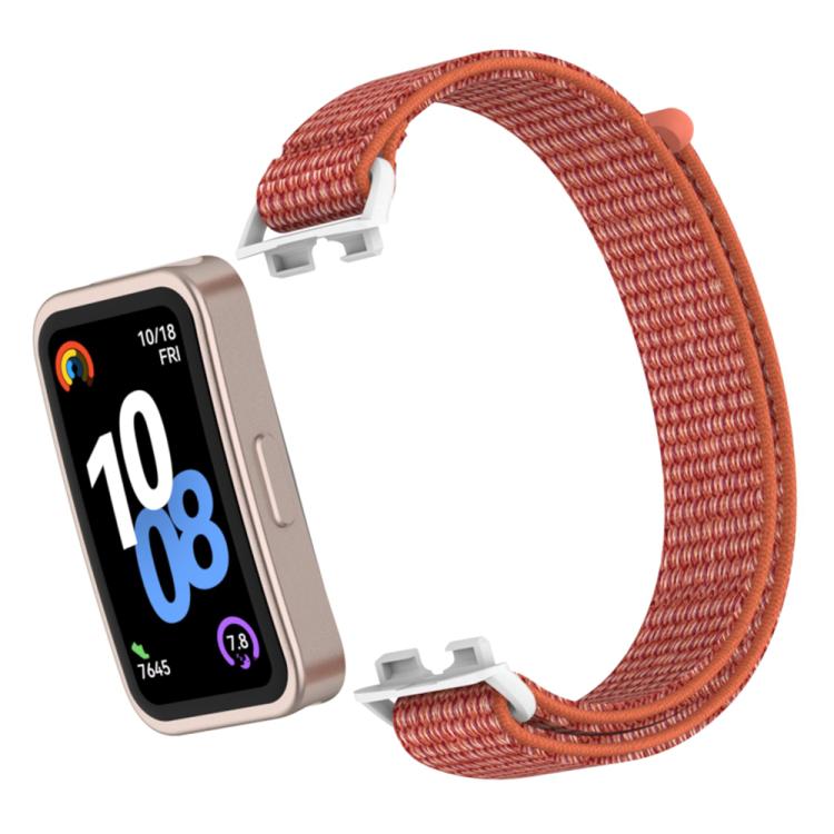 For Huawei Band 10 / 9 / 8 Plastic Connector Nylon Loop Hook and Loop Fastener Watch Band