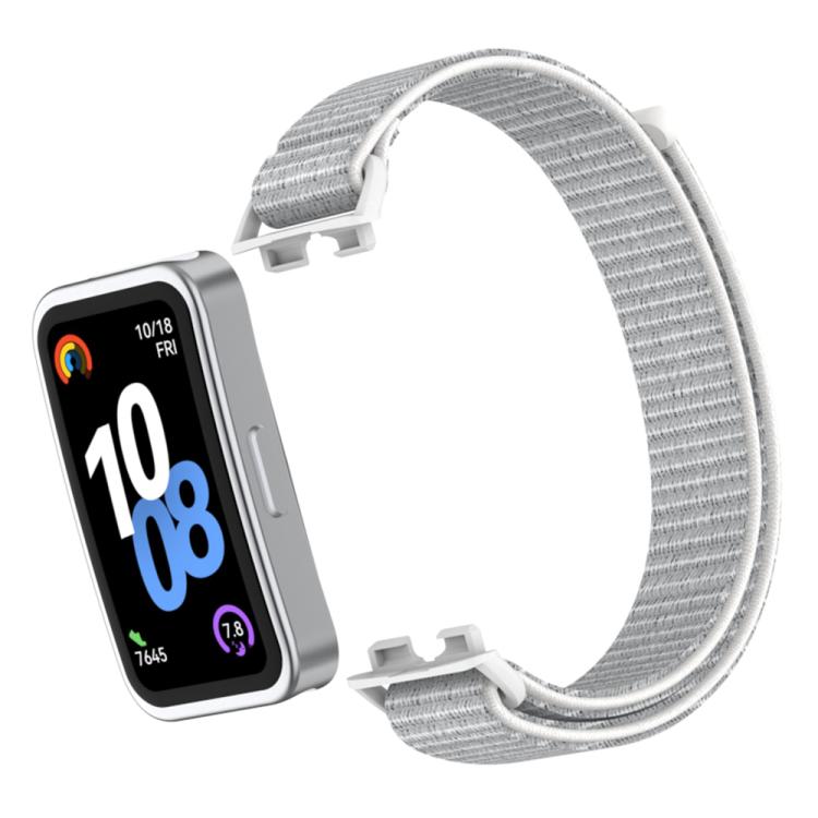 For Huawei Band 10 / 9 / 8 Plastic Connector Nylon Loop Hook and Loop Fastener Watch Band