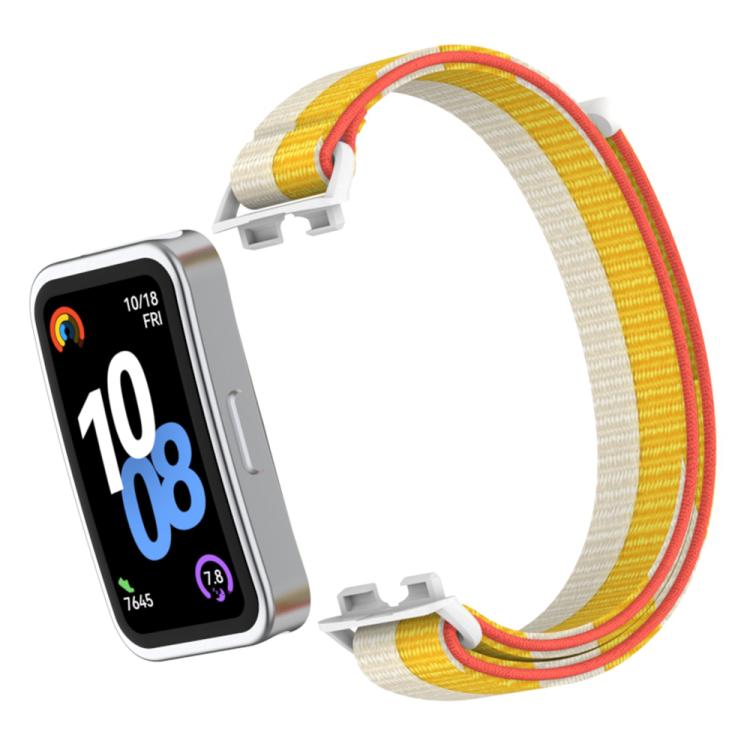 For Huawei Band 10 / 9 / 8 Plastic Connector Nylon Loop Hook and Loop Fastener Watch Band