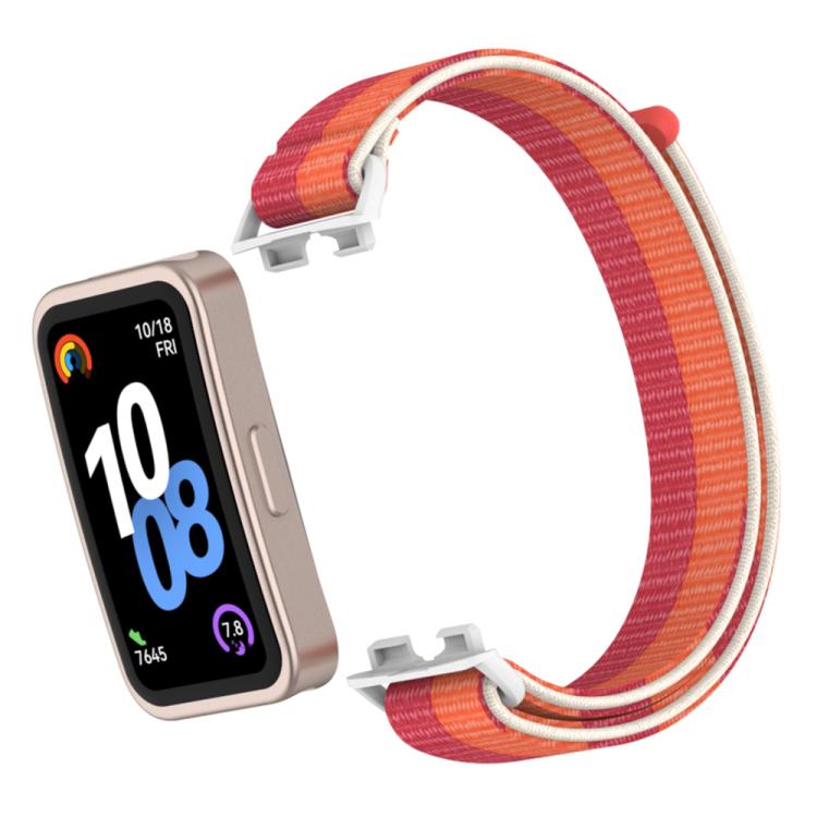 For Huawei Band 10 / 9 / 8 Plastic Connector Nylon Loop Hook and Loop Fastener Watch Band