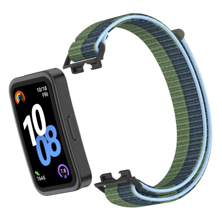 For Huawei Band 10 / 9 / 8 Plastic Connector Nylon Loop Hook and Loop Fastener Watch Band