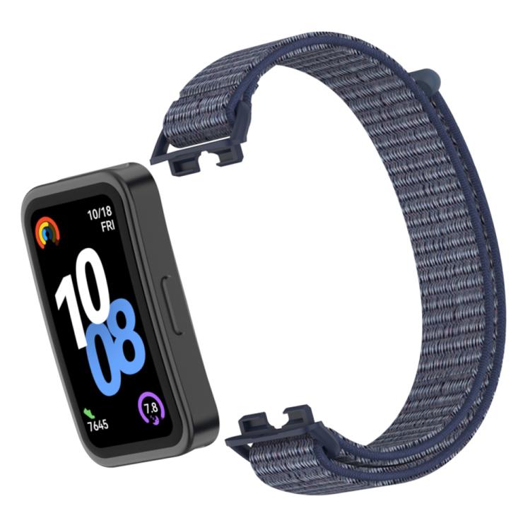 For Huawei Band 10 / 9 / 8 Plastic Connector Nylon Loop Hook and Loop Fastener Watch Band