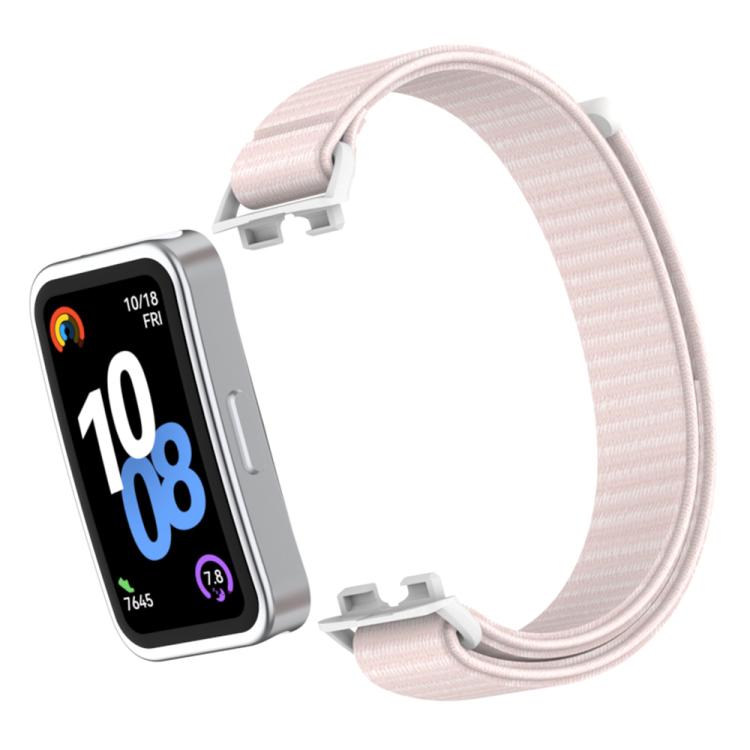For Huawei Band 10 / 9 / 8 Plastic Connector Nylon Loop Hook and Loop Fastener Watch Band