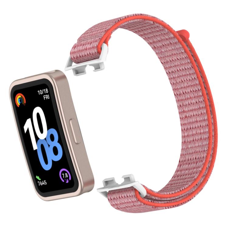 For Huawei Band 10 / 9 / 8 Plastic Connector Nylon Loop Hook and Loop Fastener Watch Band