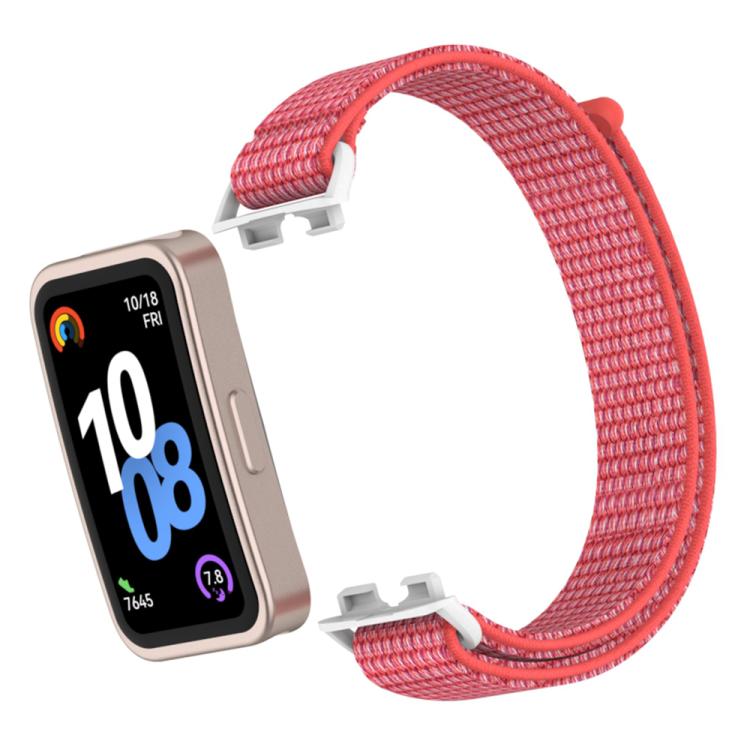 For Huawei Band 10 / 9 / 8 Plastic Connector Nylon Loop Hook and Loop Fastener Watch Band