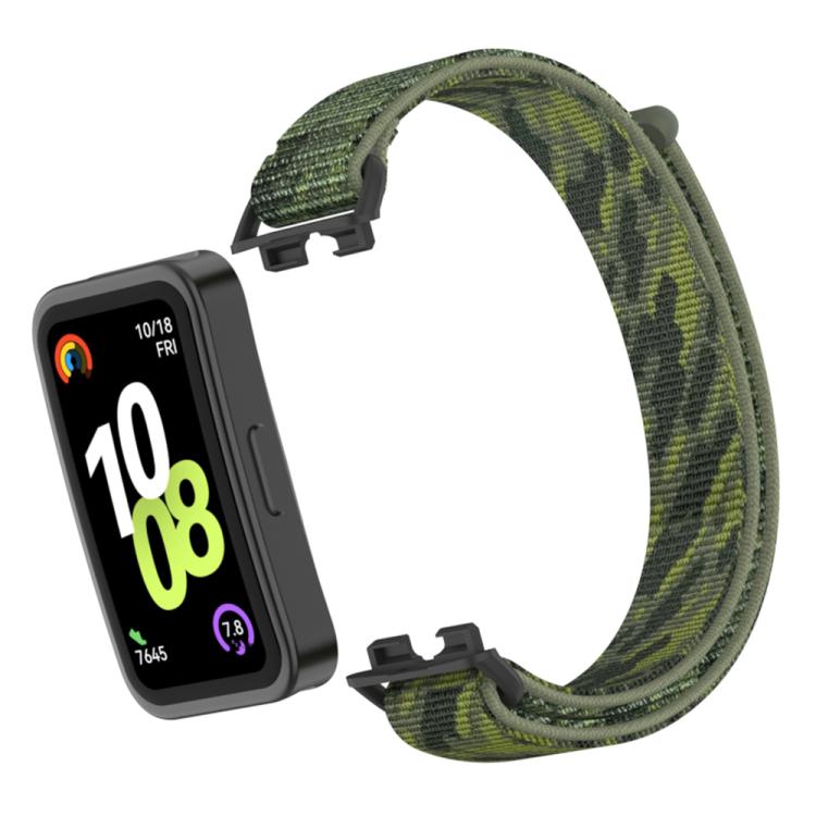 For Huawei Band 10 / 9 / 8 Plastic Connector Nylon Loop Hook and Loop Fastener Watch Band