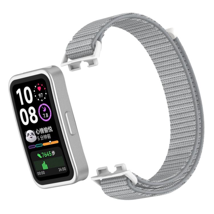 For Huawei Band 10 / 9 / 8 Plastic Connector Nylon Loop Hook and Loop Fastener Watch Band