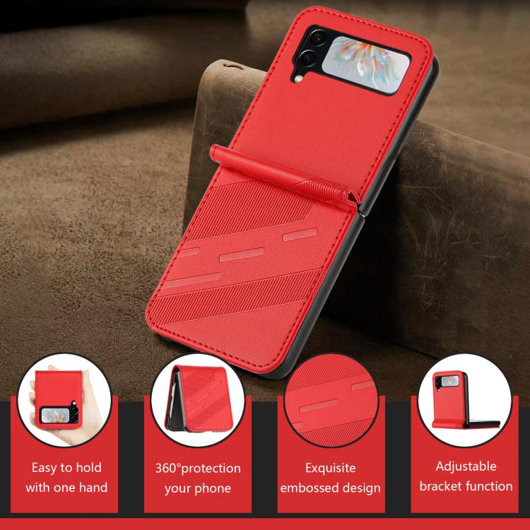 For Samsung Galaxy Z Flip4 5G Embossed Multi-functional Wallet Retro Leather Phone Case