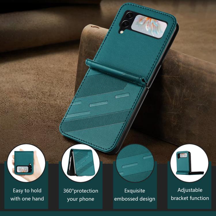 For Samsung Galaxy Z Flip4 5G Embossed Multi-functional Wallet Retro Leather Phone Case