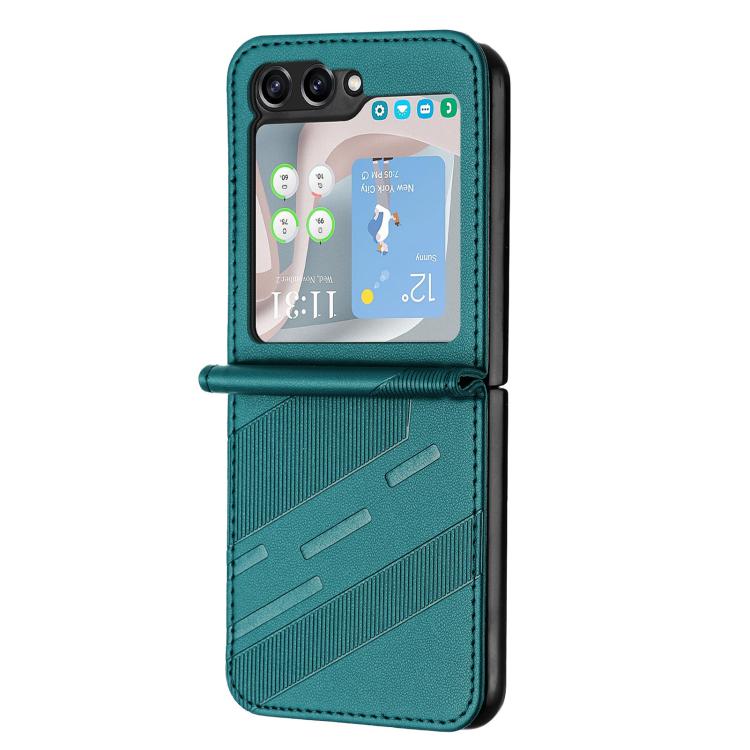For Samsung Galaxy Z Flip5 5G Embossed Multi-functional Wallet Retro Leather Phone Case