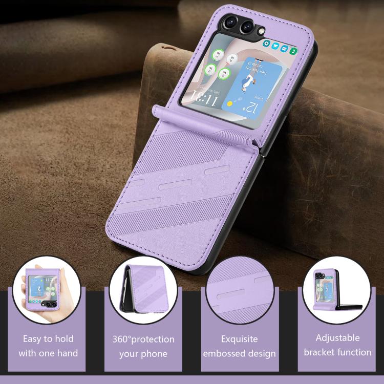 For Samsung Galaxy Z Flip5 5G Embossed Multi-functional Wallet Retro Leather Phone Case