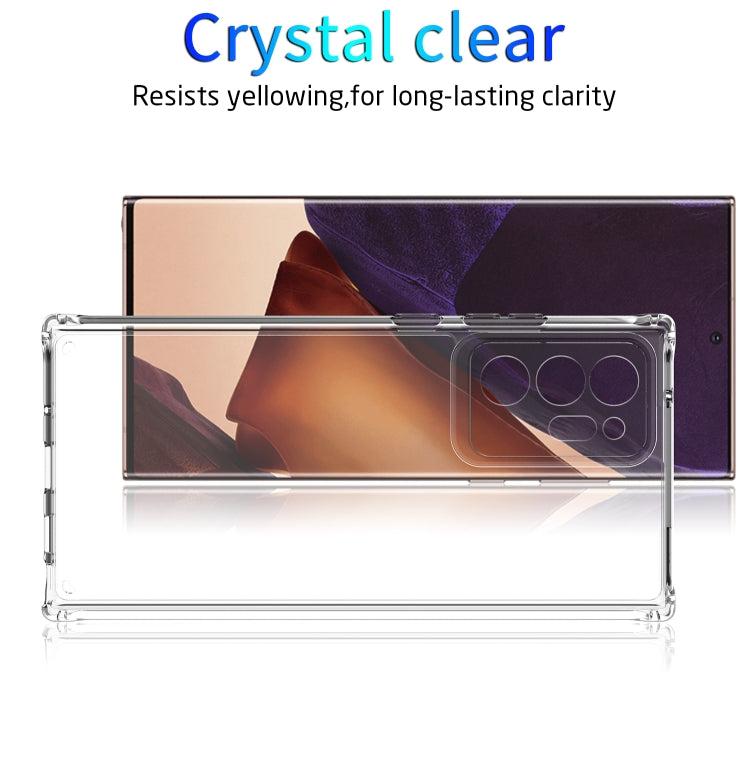 For  Samsung Galaxy Note20 Ultra Four Corner Airbag Shockproof TPU + PC Acrylic Case(Transparent)