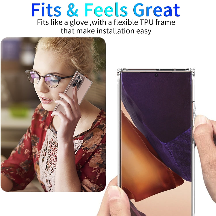 For  Samsung Galaxy Note20 Ultra Four Corner Airbag Shockproof TPU + PC Acrylic Case(Transparent)