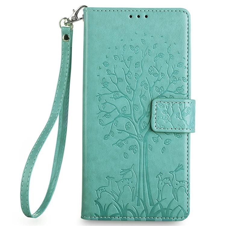For Tecno Spark 30 4G Tree & Deer Embossed Leather Phone Case