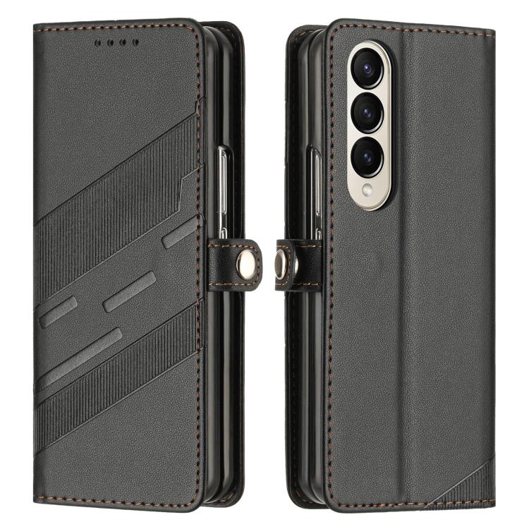 For Samsung Galaxy Z Fold4 5G Embossed Multi-functional Wallet Retro Leather Phone Case