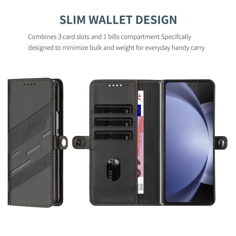 For Samsung Galaxy Z Fold4 5G Embossed Multi-functional Wallet Retro Leather Phone Case