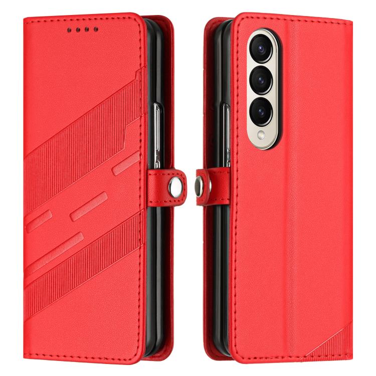 For Samsung Galaxy Z Fold4 5G Embossed Multi-functional Wallet Retro Leather Phone Case