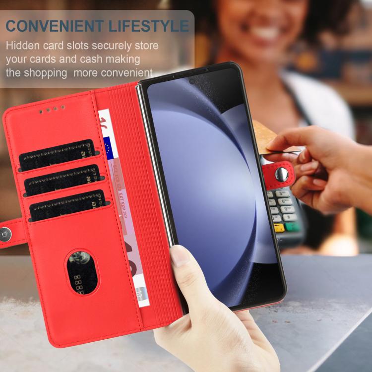For Samsung Galaxy Z Fold4 5G Embossed Multi-functional Wallet Retro Leather Phone Case