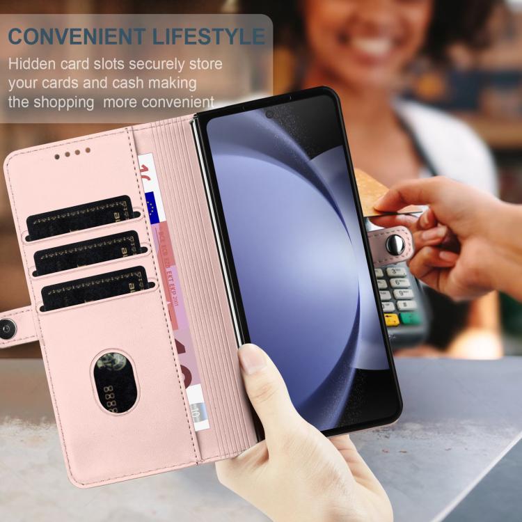 For Samsung Galaxy Z Fold4 5G Embossed Multi-functional Wallet Retro Leather Phone Case