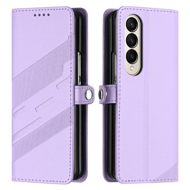 For Samsung Galaxy Z Fold4 5G Embossed Multi-functional Wallet Retro Leather Phone Case