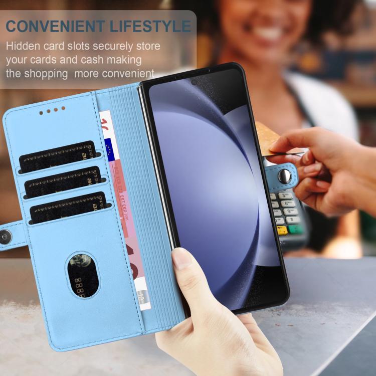 For Samsung Galaxy Z Fold4 5G Embossed Multi-functional Wallet Retro Leather Phone Case