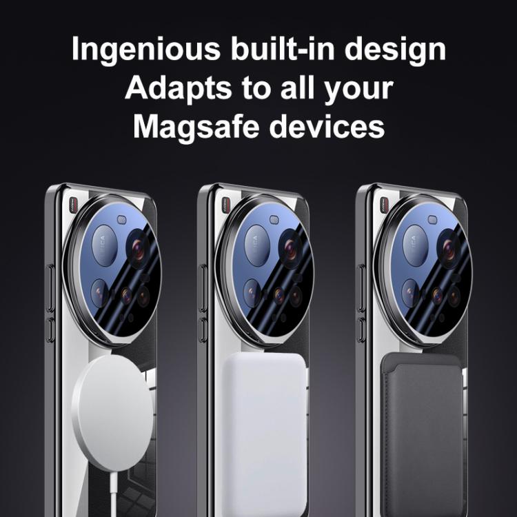 For Xiaomi 15 Ultra Ice-transparent Metal Lens Holder MagSafe Plating Phone Case
