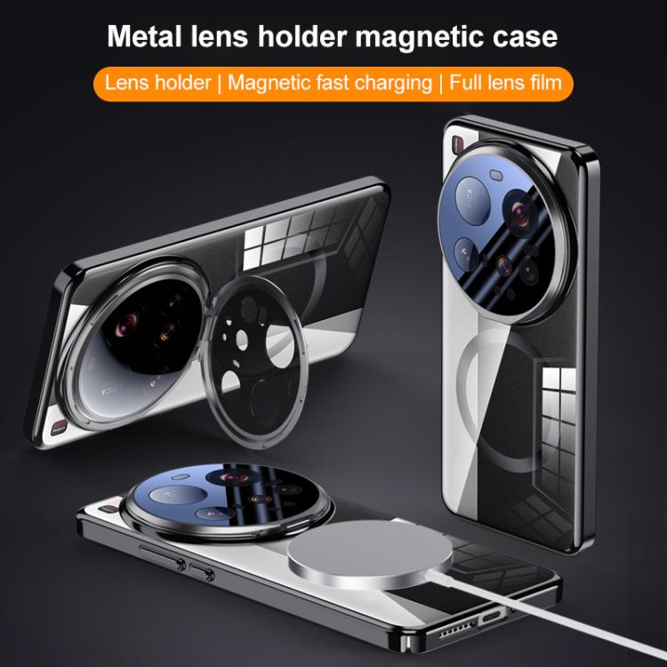 For Xiaomi 15 Ultra Ice-transparent Metal Lens Holder MagSafe Plating Phone Case