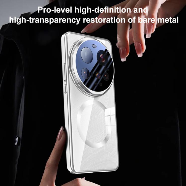 For Xiaomi 15 Ultra Ice-transparent Metal Lens Holder MagSafe Plating Phone Case