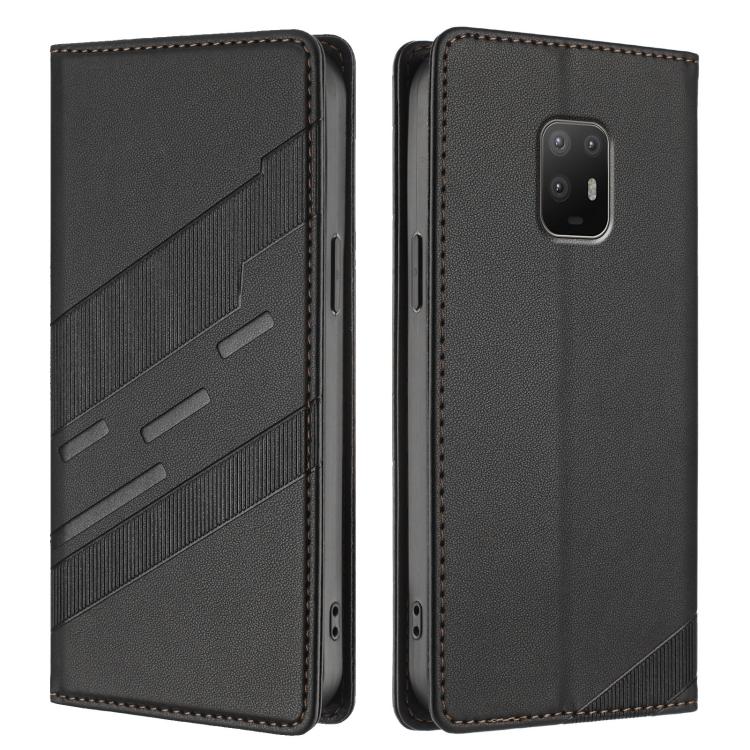 For Fujitsu Arrows 5G F-51A Embossed Multi-functional Wallet Retro Leather Phone Case