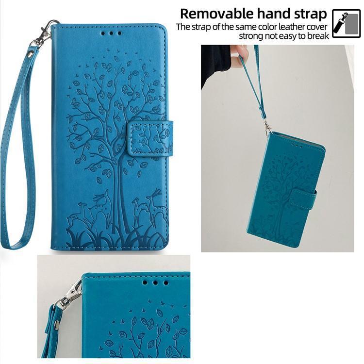 For Redmi K80 Ultra Tree & Deer Embossed Leather Phone Case