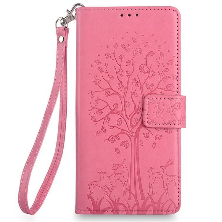 For Redmi K80 Ultra Tree & Deer Embossed Leather Phone Case