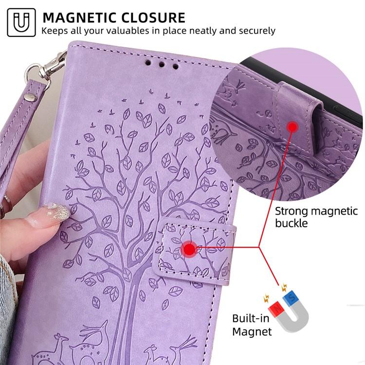 For Redmi K90 Pro Max / Poco F8 Ultra Tree & Deer Embossed Leather Phone Case
