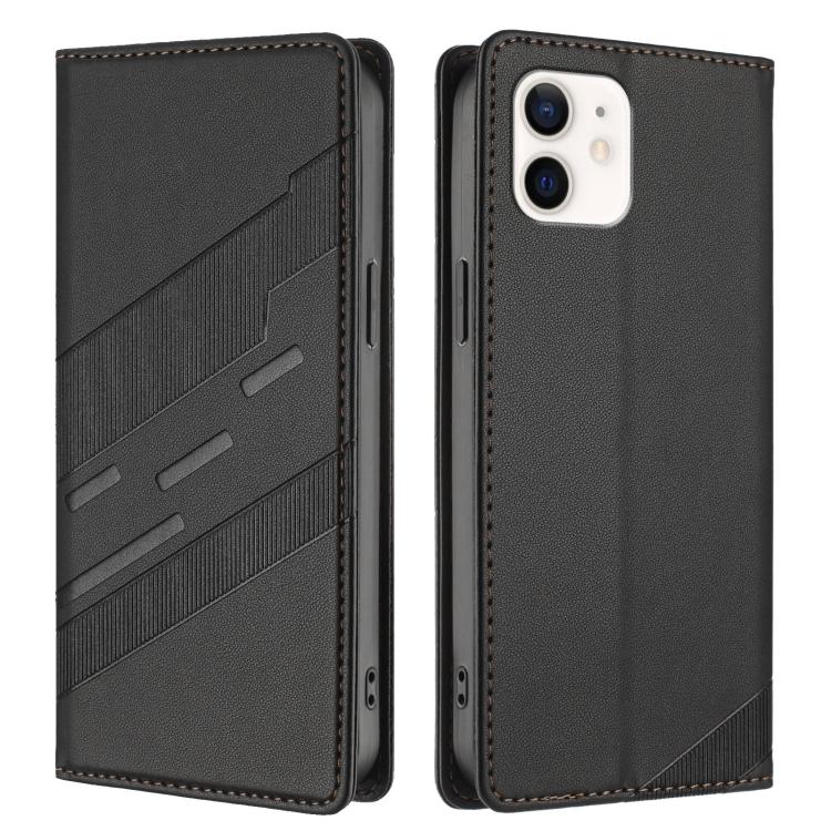 For iPhone 12 mini Embossed Multi-functional Wallet Retro Leather Phone Case